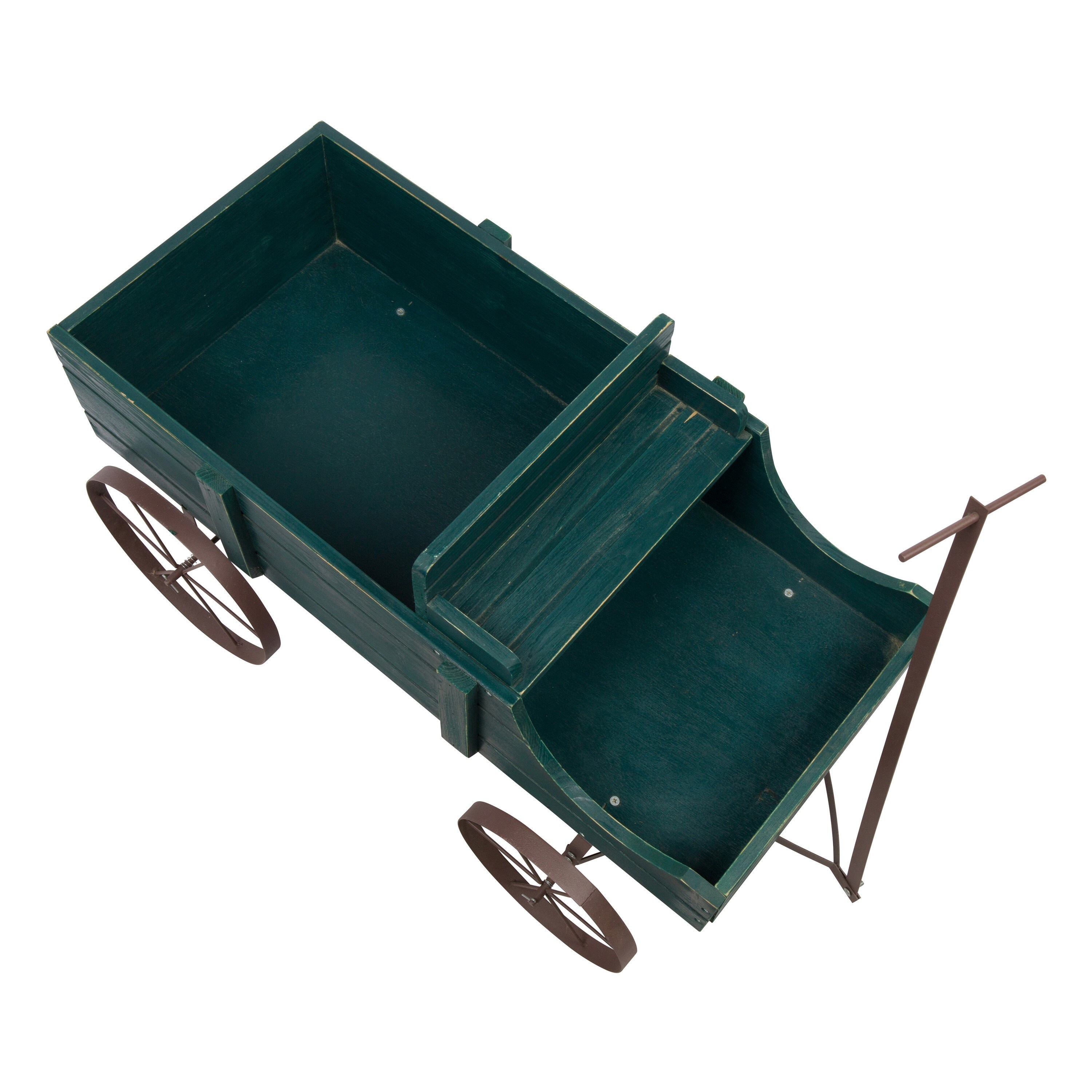 Decorative Buckboard Wagon Planter, Cedar Wood, Classic Wooden Wagon