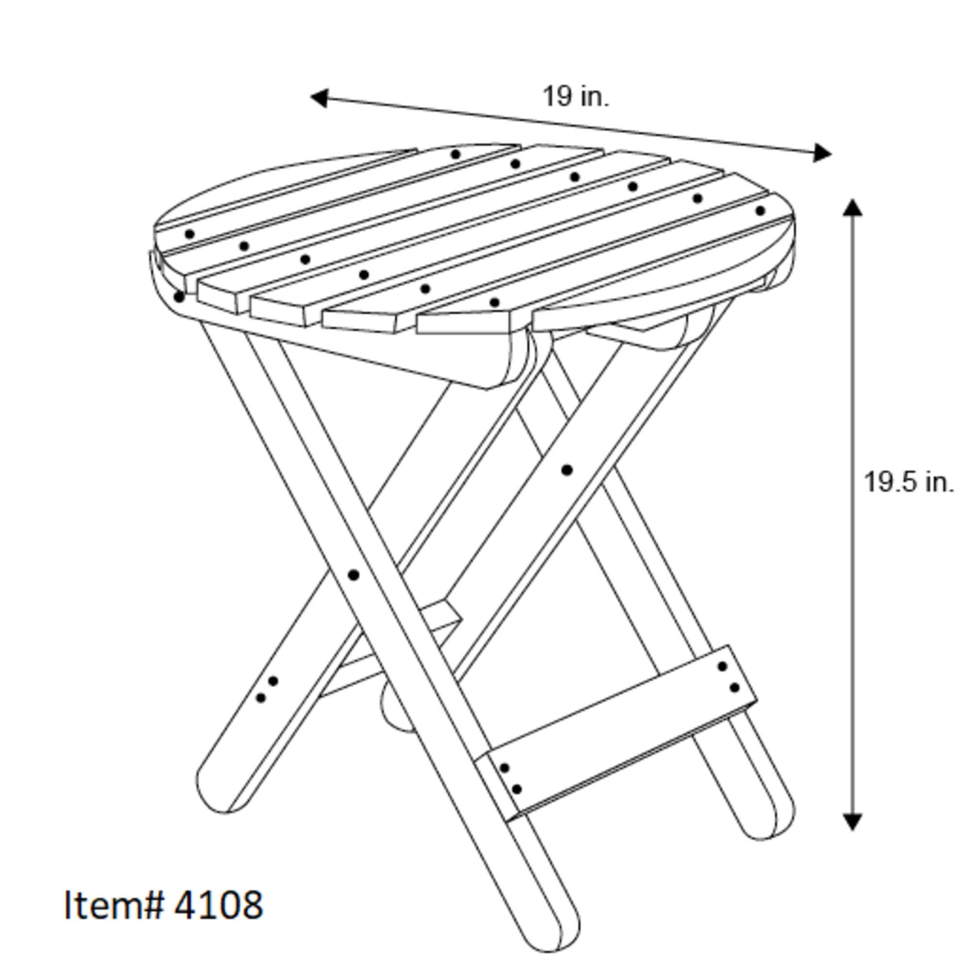 Round Folding Table, Round Cedar Wood End Table, Indoor or Outdoor