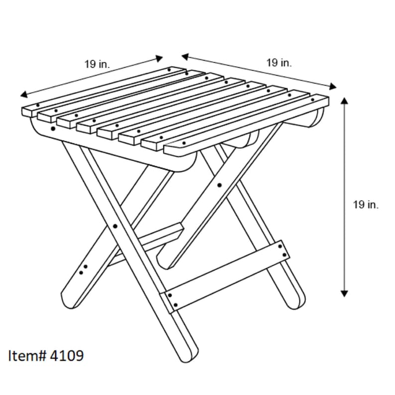 Square Folding Table Square Cedar Wood End Table Indoor or Etsy