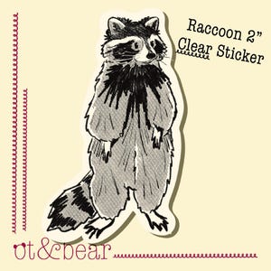 Sticker raton laveur | Imperméable, transparent, fait main