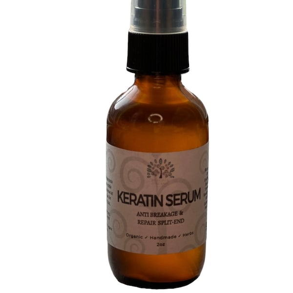 Keratin Serum | Repair Split-End Serum | Anti-Frizz / Anti-Breakage / Thinning Hair / Thicker Hair, 2oz