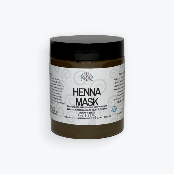 Henna Hair Mask to Strengthening, Curls Loosening and Hair Growth