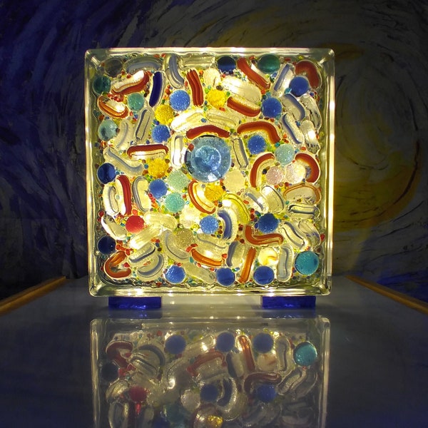 Mardi Gras- Whimsical Glass Mosaic Art Lamp