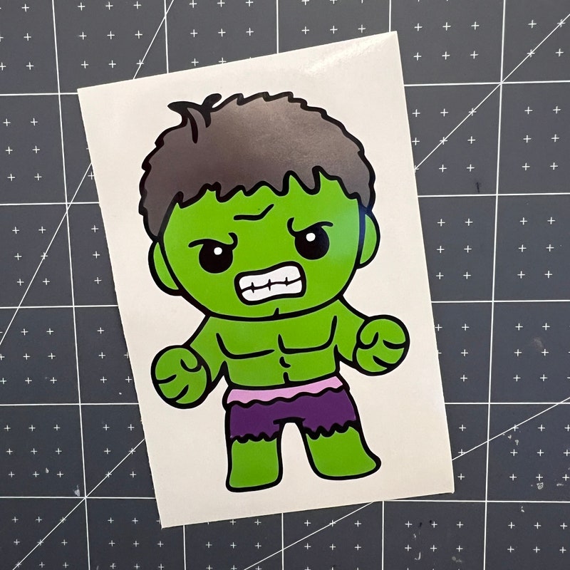 The Incredible Hulk Cartoon Decal – 2.5" Vinyl Sticker, Set Of 2 – Green, Removable