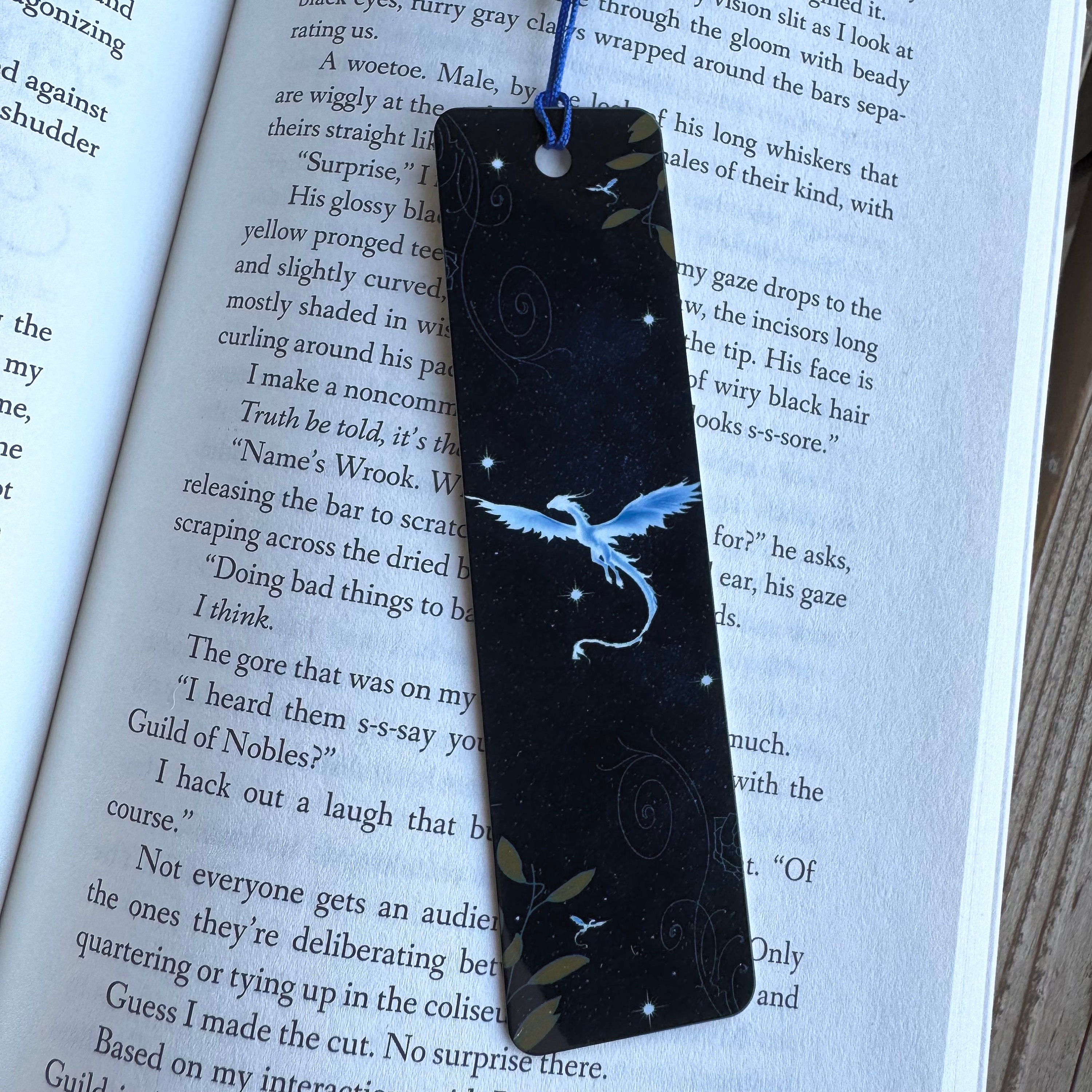 When the Moon Hatched Bookmark- Single Sided Fantasy Readers Gift- Metal Bookmark with Tassel