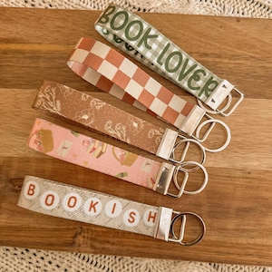 Bookish Fabric Key Fob Wristlet: Reader&#39;s Keychain Lanyard