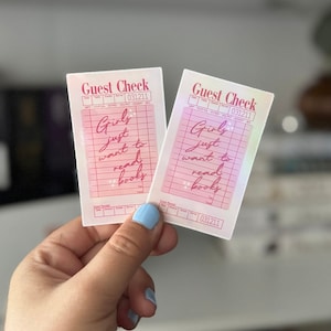 Adesivo Kindle Bookish - Decalque de vinil holográfico para leitores - Decoração para leitores - Coisas fofas para livros - Recibo de cheque de convidado