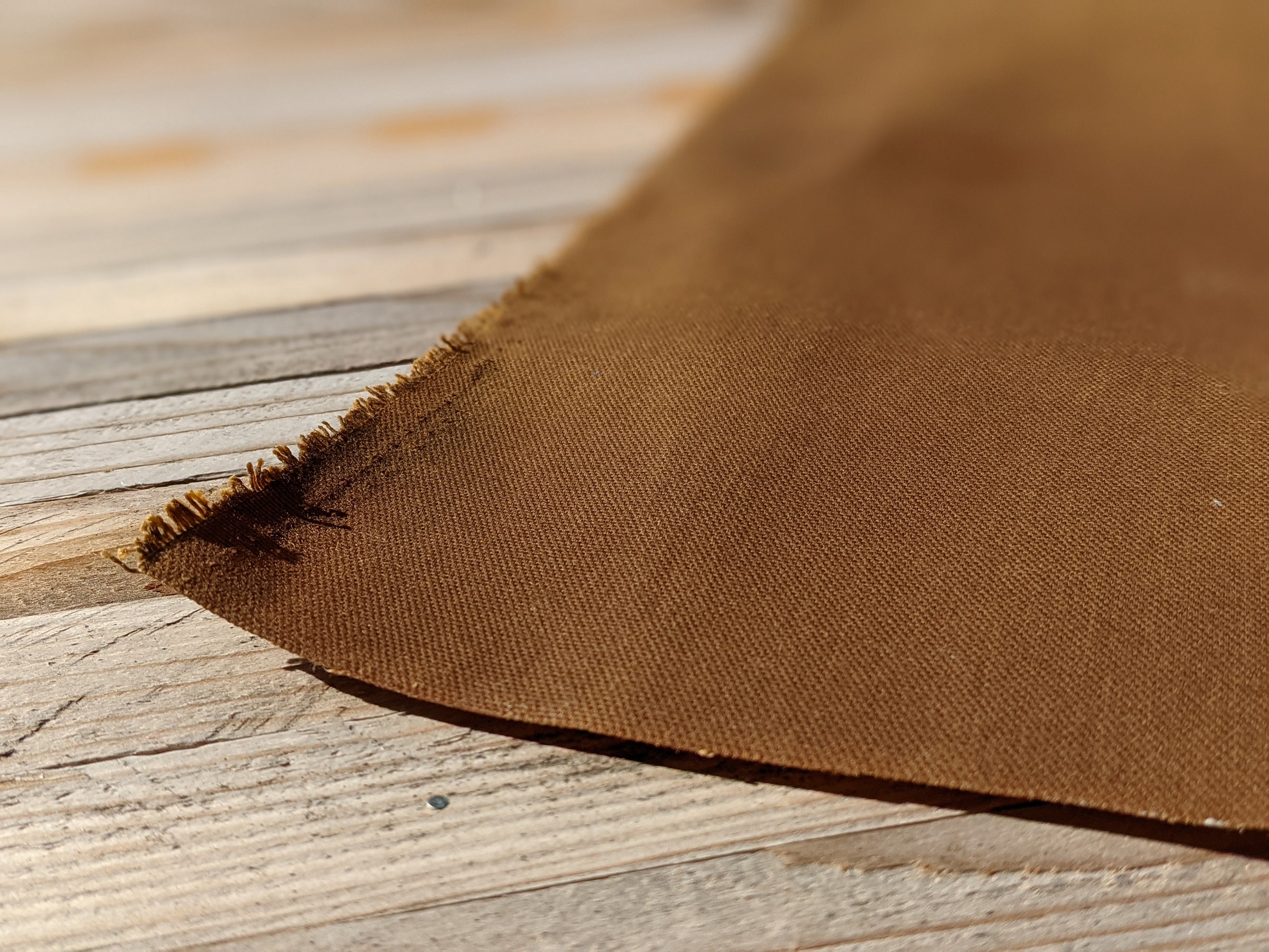 Golden Brown Waxed Canvas Fabric Hand Waxed Cotton Canvas Etsy