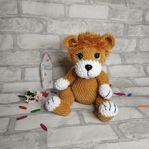 Lion stuffed animal toy safari animals plushie lion soft toy baby boy nursery gift nursery room decor idea personalized baby gift