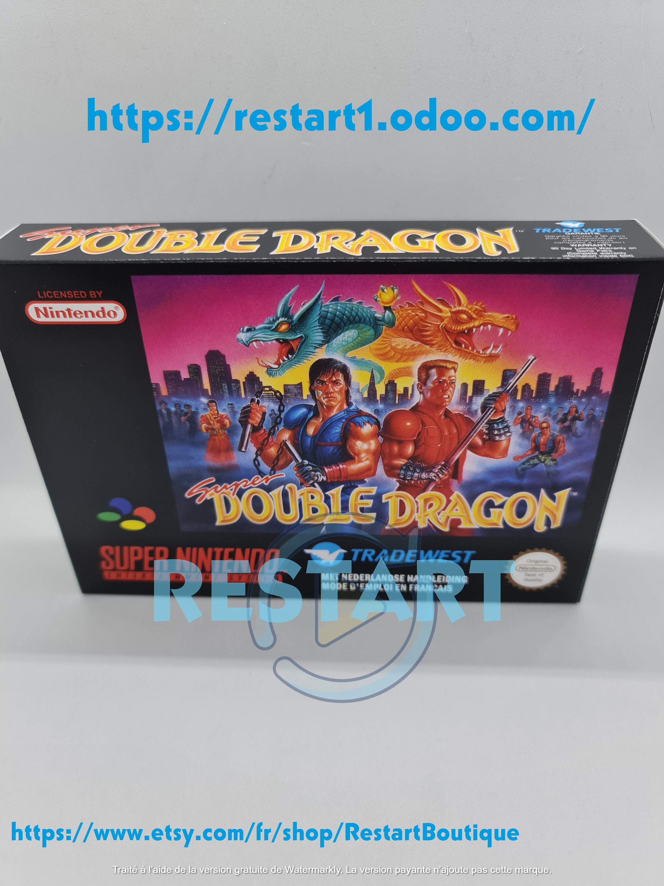  Super Double Dragon (Super Nintendo, SNES) Reproduction Video  Game Cartridge : Video Games