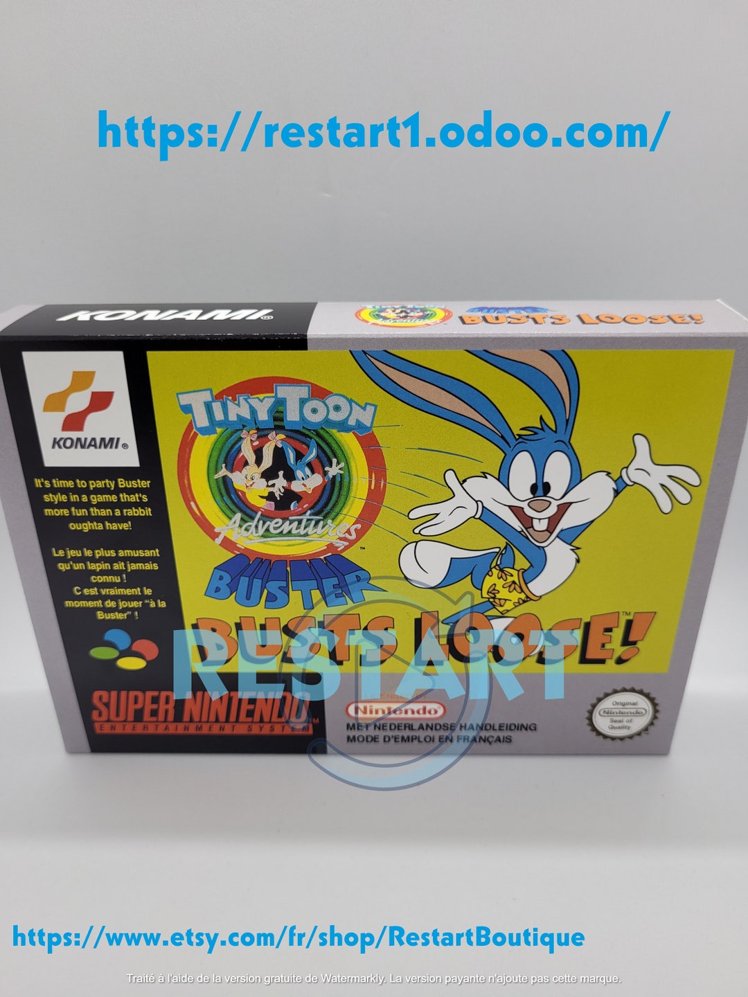Tiny Toon Adventures Buster Busts Loose SNES Repro Box Premium Quality