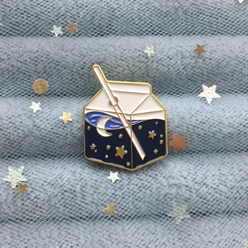 Starry Milk Enamel Pin Cute Pin Pins Birthday Gift for Her Etsy