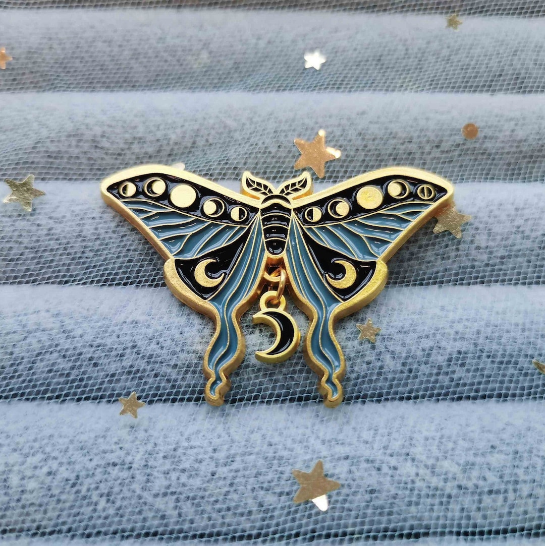 Sun and Moon butterfly enamel pin moth pins cute pin pins Birthday gift for her hard enamel pin