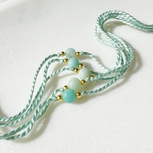 Frosted Amazonite Rakhi Bracelet | Natural Gemstone Rakhi for Brother | Handmade Raksha Bandhan Gift