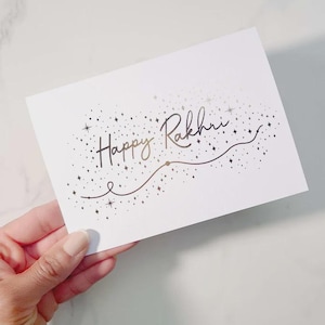 Fröhliche Rakhi Grußkarten - Minimalistische Glückwunschkarte für Bruder oder Schwester - Festliches Rakhi Geschenk - Innen leer
