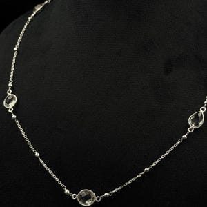 925 Sterling Silver Green Amethyst Pendant Necklace – 52 cm Elegant Natural Gemstone