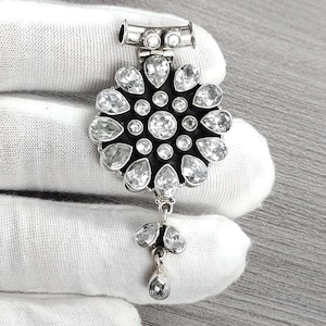 925 Sterling Silver Zirconia Pendant – 6.5 cm Sparkling Statement Piece