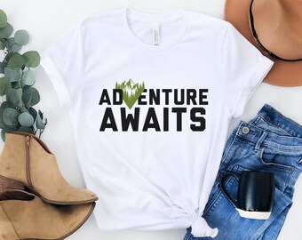 Adventure Awaits Shirt, Mountain Shirt, Hiking Shirt, Camping Shirt, Outdoor Shirt, Workout Shirt, Nature Lover Shirt, Adventure Awaits Tee