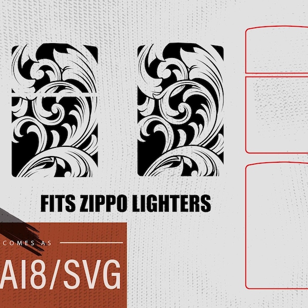Scrollwork engraving design SVG for Ezcad,fits Zippo Lighter and similar,File for laser engraving,ornament fiber laser template vector file