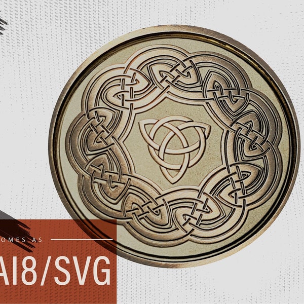 Digital download challenge coin fiber laser file, viking svg,celtic svg theme,custom coin for laser engraving,celtic knot design for EZCAD