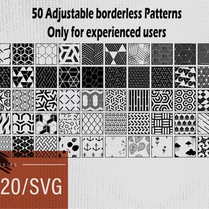 AI20 SVG Bundle borderless Pattern laser files,seamless Pattern,Gun stipple vector design,laser cut design for fiber laser,adjustable design