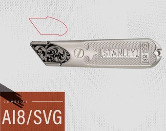 SVG-ontwerp, DXF-sjabloonpatroon voor mes, fiberlaserbestanden voor Stanley classic 199 tool, bestanden voor ezcad, lasersnijden en graveren