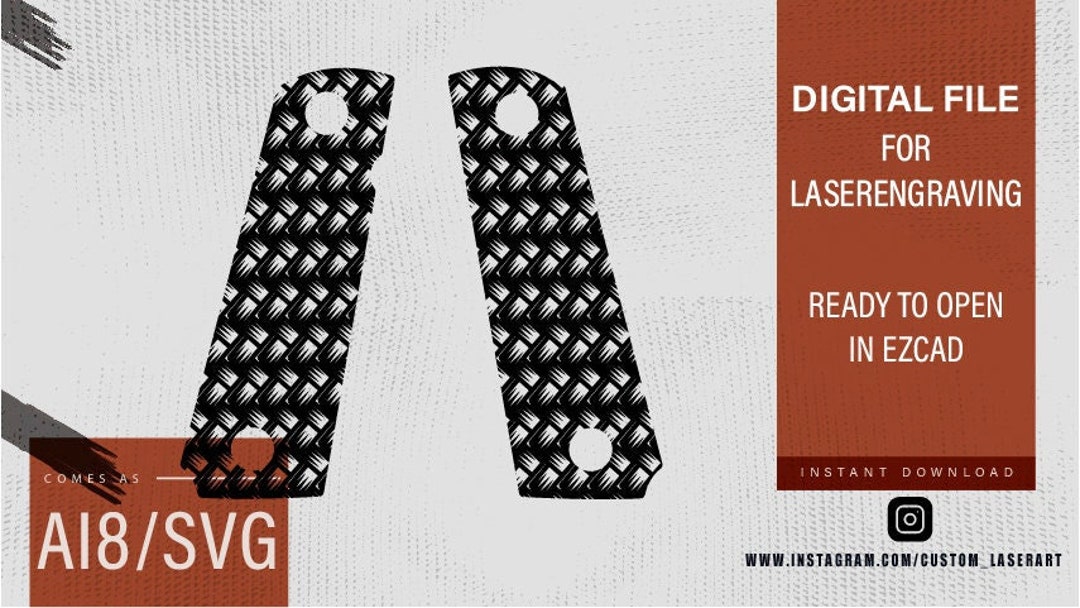 1911 Leather Grips Digital DOWNLOAD, 1911 Colt Grip Designs Laser ...