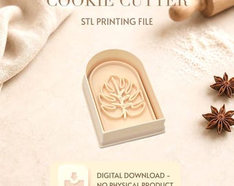 Monstera Cookie Cutter STL File – Boho Tropical Leaf Design for Plant Lover Baking,Jungle Decor&Botanical Cookies – Instant Digital Download