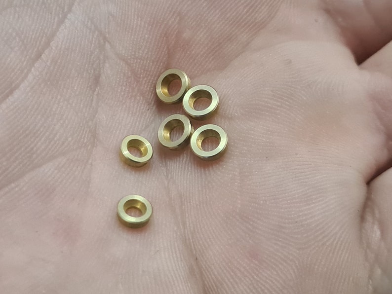 6x New brass rivet caps for 91 mm SAK, for 2.5 mm and 2.2 mm brass pins, customizing spare parts for swiss army tools, modding accessory image 3