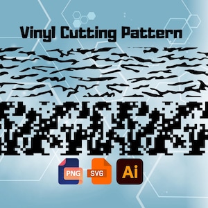 Vinyl Cutting Pattern SVG PNG Ai8 – 2 Borderless Stipple Vector Designs for Fiber Laser Engraving & Craft Templates