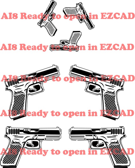 Gun Inlay Svg PISTOL SVG WEAPONS Svg Laser Engraving Glock Svg Digital Ai8 - Etsy ...