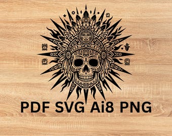 Maya Inspired Vector Design,Ancienta Engraving Artwork for Laser Cutting,svg pdf png and ai8 Files for CNC and Craft Projects,for ezcad