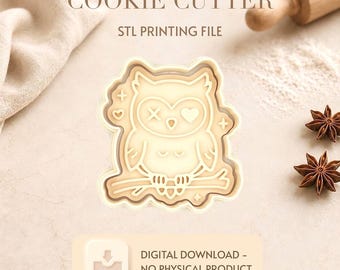 Kawaii owl Cookiecutter STL File for 3D printing,Digital Product only,Cute owl Cookie Cutter,Diy cookiecutter animals