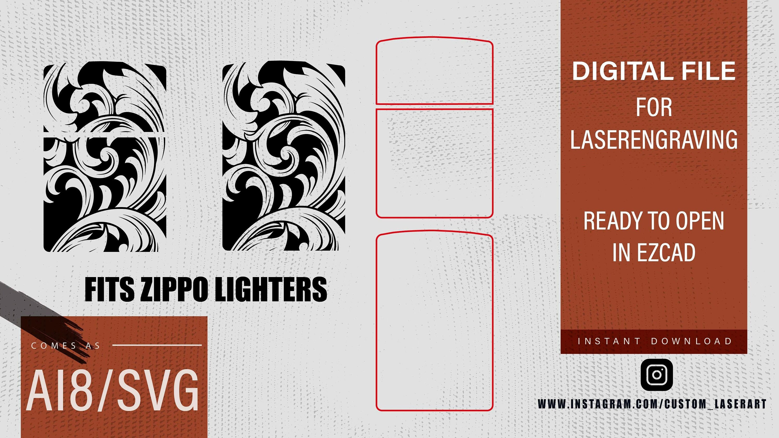 Cigarette Lighter Holder case svg pdf Leather laser Cut file