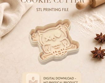 Kawaii owl Cookiecutter STL File for 3D printing,Digital Product only,Cute owl Cookie Cutter,Diy cookiecutter animals