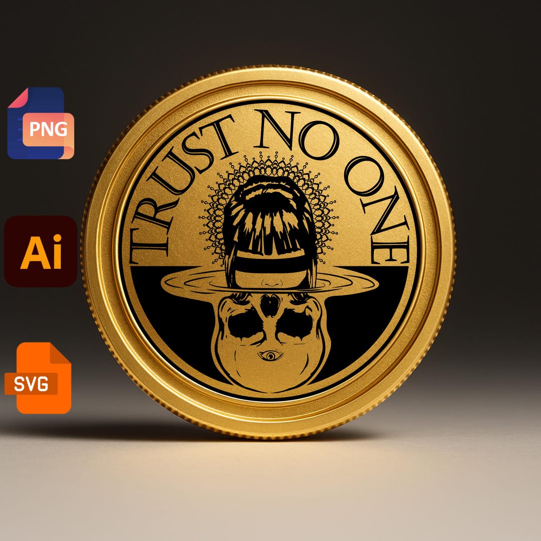 SVG Trust No One Skull Design PNG AI8 Engraving File for Laser ...