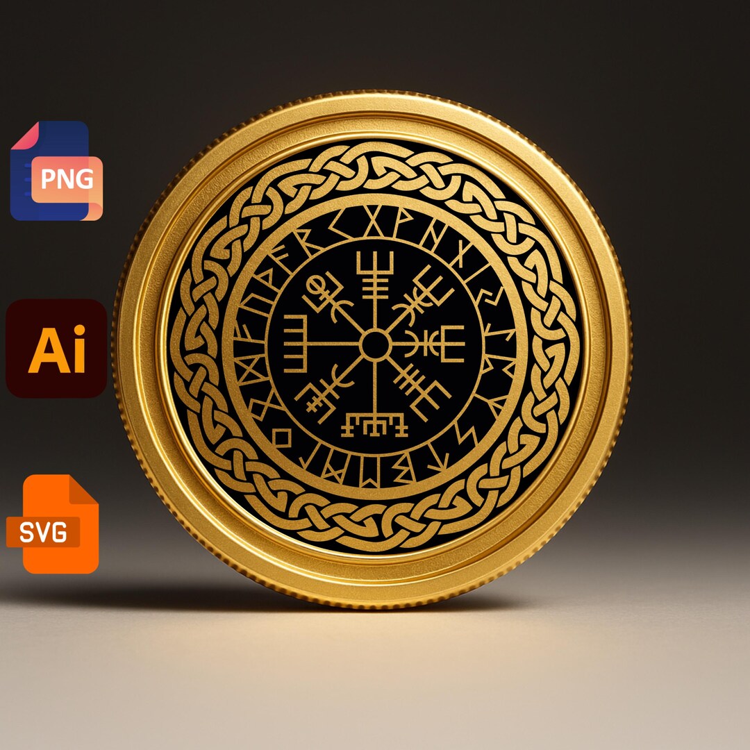 SVG Vegvisir Viking Compass Norse Rune Symbol PNG, Laser Engraving ...