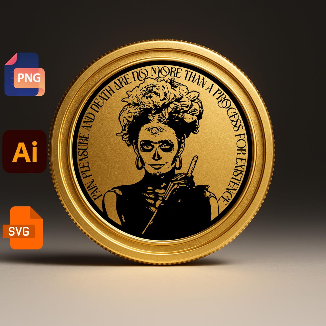 SVG Frida Kahlo Skull Design PNG AI8 Engraving File for Laser Engraving ...