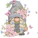 Mothers Day Gnome PNG Clipart Cute Gonk Pink Flowers Image - Etsy