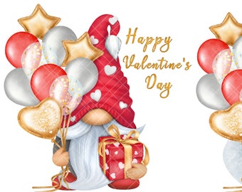 Valentines Day Gnome PNG Gonk Clipart Love Cute Hand Drawn Graphics Digital Valentine Sublimate Waterslide Heart Decal Sublimation Digital