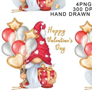Valentines Day Gnome PNG Gonk Clipart Love Cute Hand Drawn Graphics ...