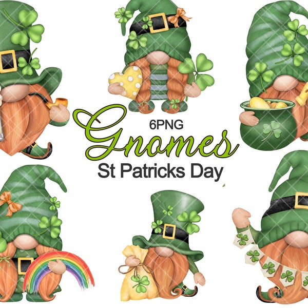 Cute Gonk St Patricks Day Gnomes PNG Clipart Rainbow Beer Shamrock Horseshoe Watercolor Graphics Sublimation Waterslide Tumbler Lucky Mug
