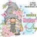 Mothers Day Gnome PNG Clipart Cute Gonk Pink Flowers Image | Etsy UK
