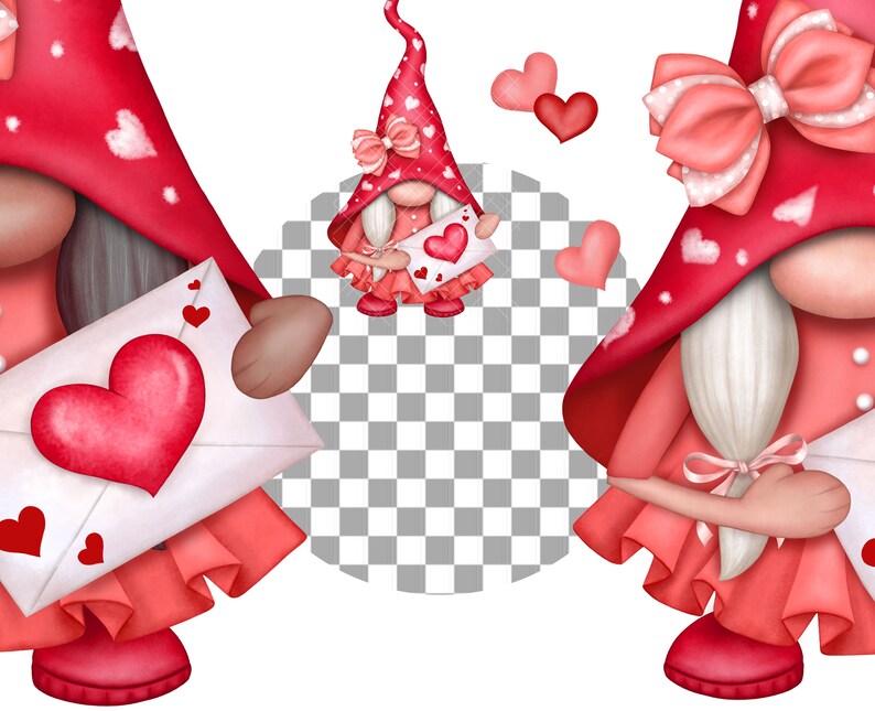Valentine Gnome PNG Clipart Gonk Black Love Sublimation Afro Girl Woman ...