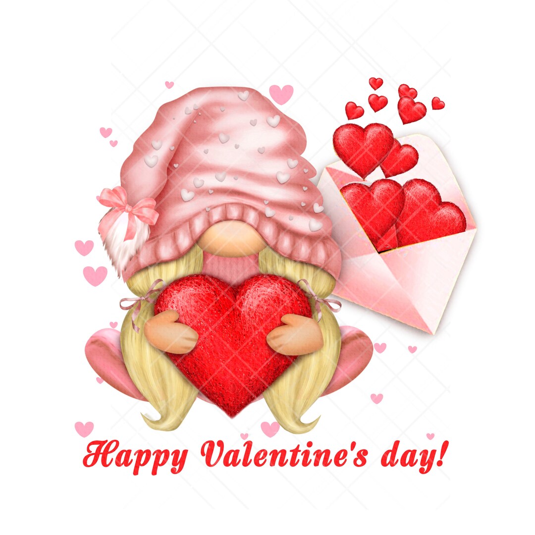 Gnome PNG Gonk Clipart Valentines Day Love Cute Hand Drawn Graphics ...