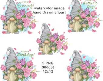 Gnome PNG Clipart Cute Gonk Happy Birthday Mothers Day Hello Spring ...