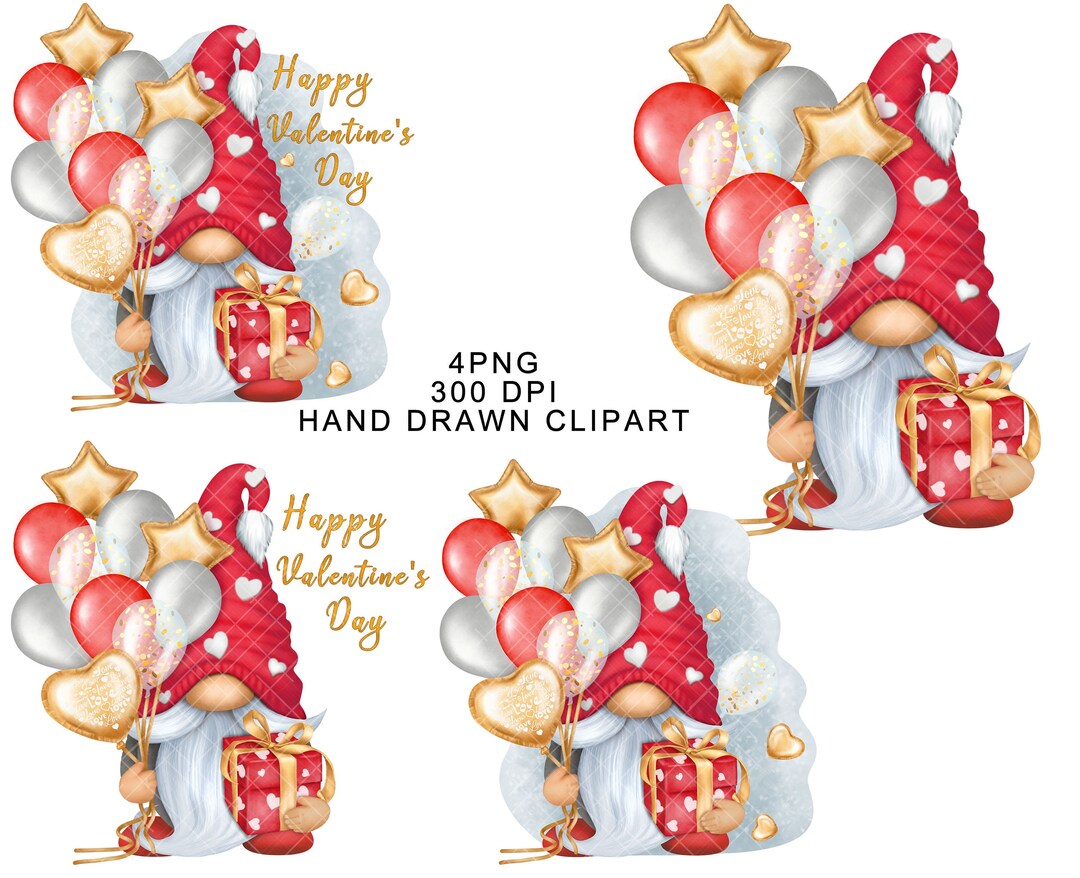 Valentines Day Gnome PNG Gonk Clipart Love Cute Hand Drawn Graphics ...