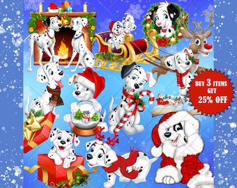 Christmas Dalmation Sublimate Designs / 101 Dalmatian svg PNG Clipart Baby Shower Party Printable Shirt 1st Birthday Nursery Dogs Decor