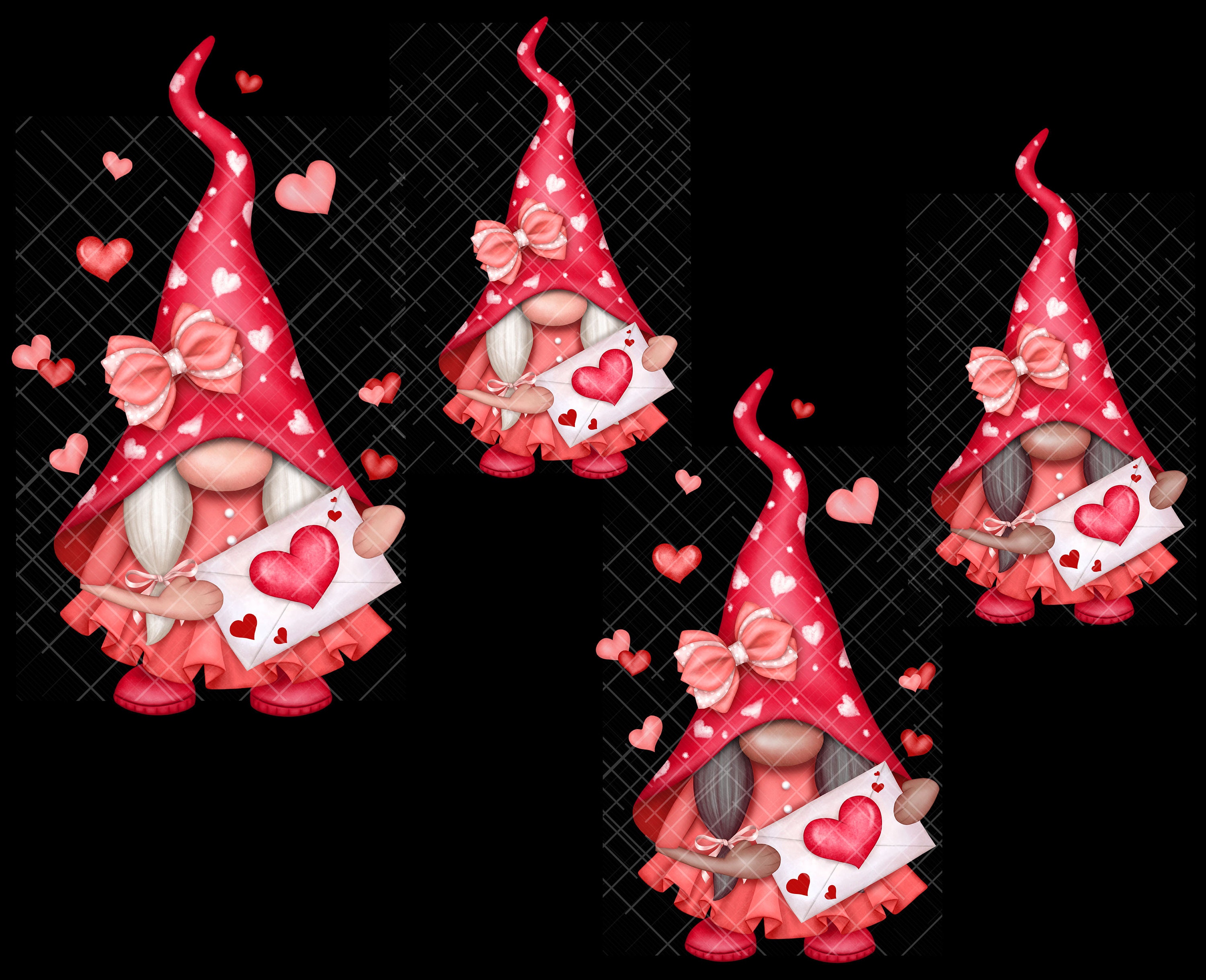Valentine Gnome PNG Clipart Gonk Black Love Sublimation Afro Girl Woman ...