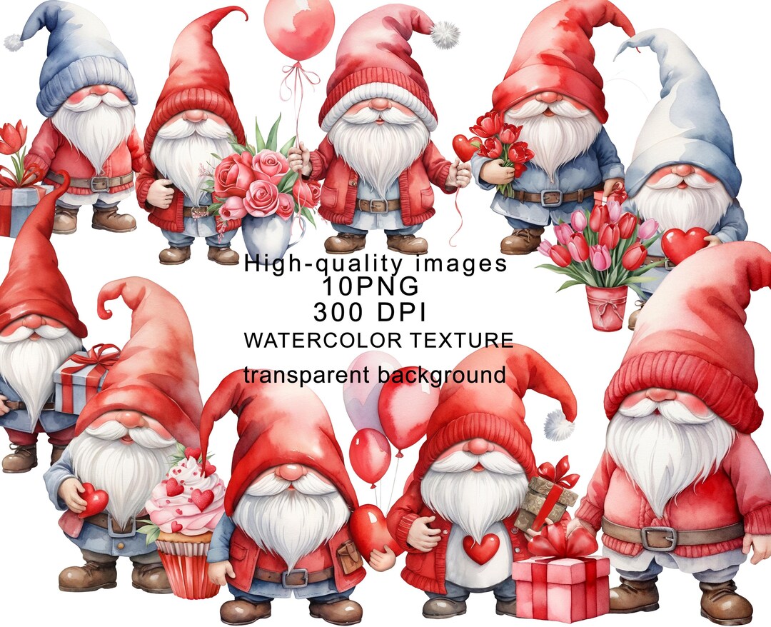 Valentines Day Gnome PNG Love Clipart Valentine Cute Gonk Graphics ...